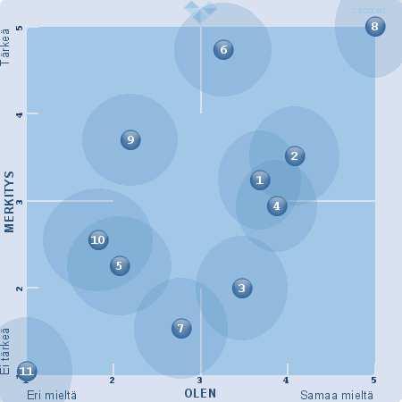 lisäksi myös siitä näkökulmasta, kuinka merkitykselliseksi (y-akseli)