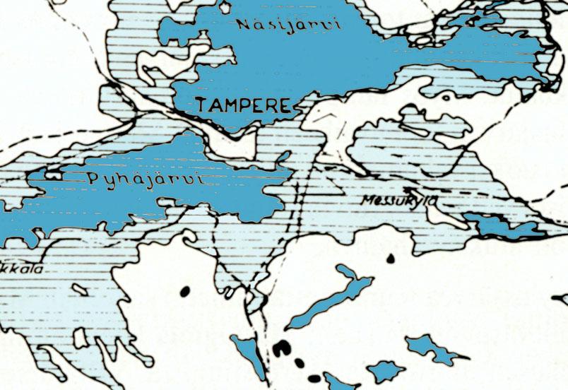 CityGeoModel kaupunkien geomallit 9 Kun mannerjäätikkö suli alueelta noin 11 000 vuotta sitten, peitti Tampereen aluetta aluksi lähes kokonaan Itämeren muinainen Yoldiamerivaihe.