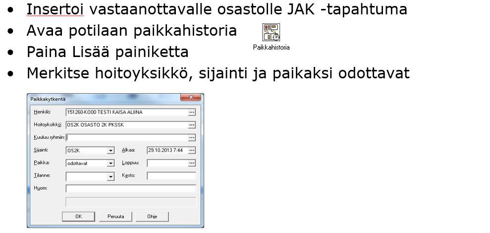 Ryhmäkäynnit Jokaiselle ryhmään osallistuvalle potilaalle tehdään oma KÄYtapahtuma ja oma teksti joka linkitetään KÄY-tapahtumaan.