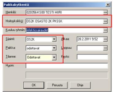 toiselle, tulee siirtävän yksikön tehdä JAK tapahtuma