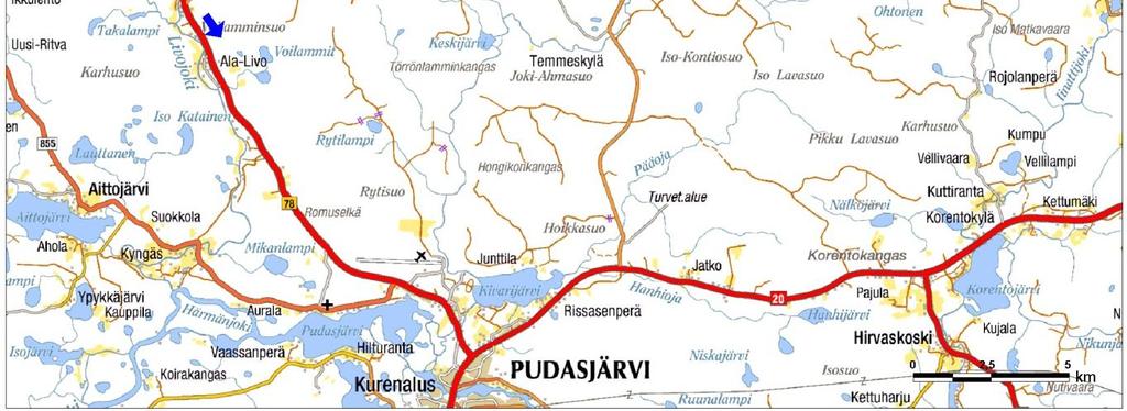 (Pohjakartta Karttakeskus Oy, Lupa L9133/11) Kuva
