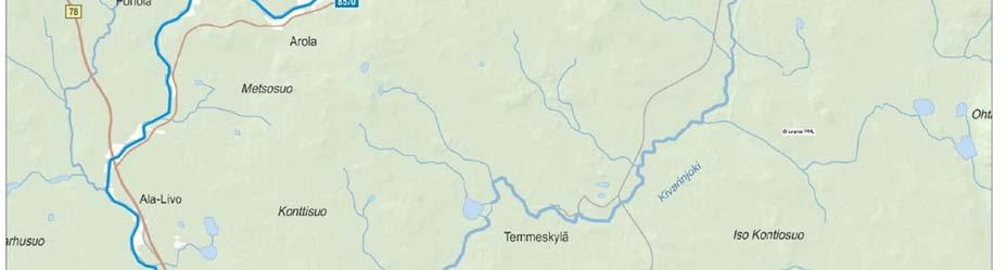 yhteensä 85 kpl. Hankealueen alapuolelta (Livojoki Livo) löytyy vedenlaatutietoja Hertta tietokannasta vuosilta 2001 ja 2004 (yht.