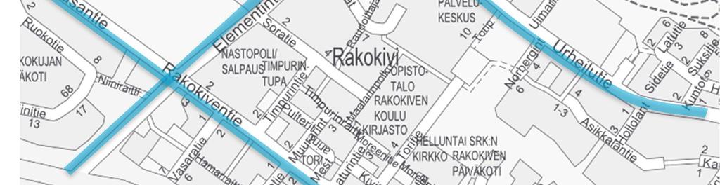 rajoittuu Elementintien, Rakokiventien ja