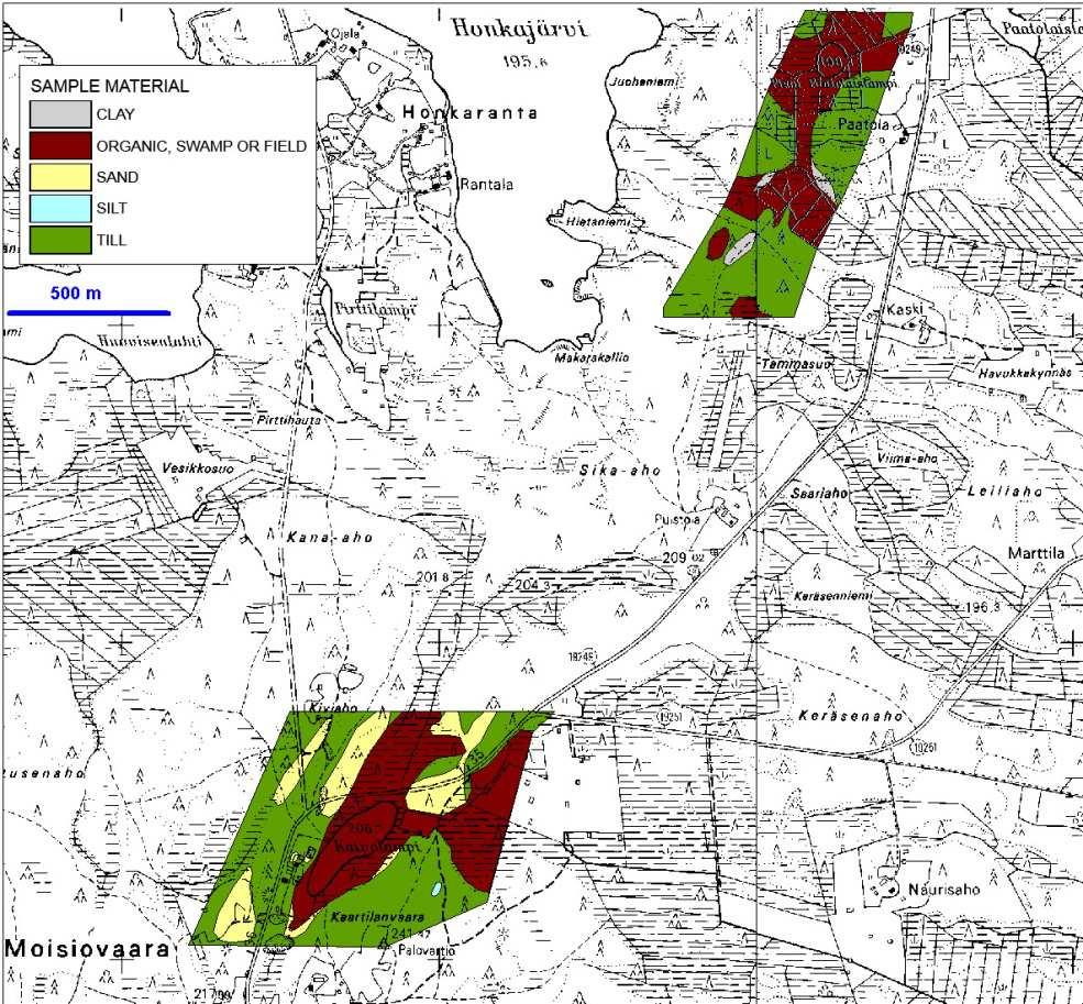 2.2.1 Kuhmo Metals Oy:n tutkimusten tulokset ALTONA MINING LTD/KUHMO METALS OY MMI näytteenotto MMI-näytteitä kerättiin 36 linjalta 40 metrin näytevälein kahdessa eri vaiheessa 26.7.- 11.8.2006 ja 16.