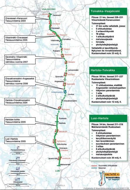 20 Kuva 2.11 Ote Lusi Vaajakoski välin tiejärjestelyistä.