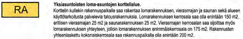 Nosto Consulting Oy 16 (19) Palvelut RA-1-rakennuspaikalle on osoitettu hieman muita enemmän rakennusoikeutta, koska rakennuspaikan rantaviivan pituus on vähäisesti muita suurempi.