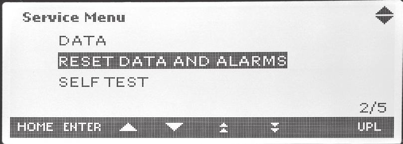 Viesti näkyy 60 sekuntia. Paina HOME tai BACK -painiketta, jonka jälkeen DATA MENU näyttö tulee takaisin.
