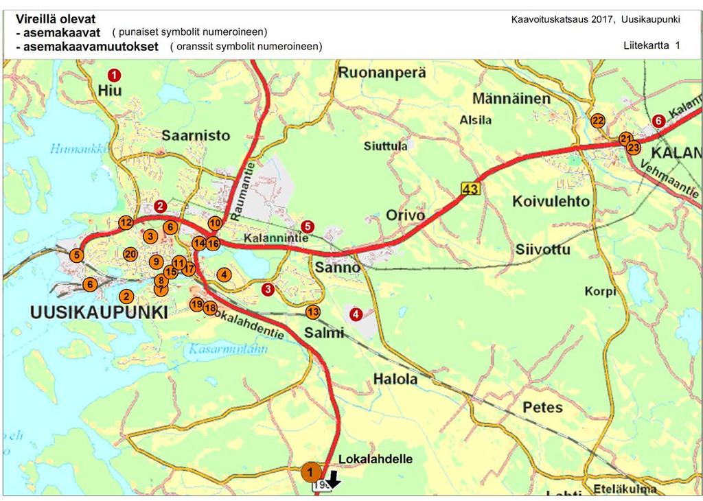Uudenkaupungin kaupunki, Kaupunkisuunnittelu Sivu 6 / 12 15. Liljalaaksonkadun Rantakadun kulma Tutkitaan mahdollisuuksia kiinteistön kehittämiseen. 16.