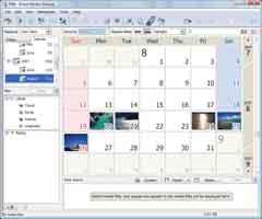 Voit järjestää kuvia tietokoneessa olevassa kalenterissa kuvauspäivän mukaan ja katsella niitä. Jos haluat lisätietoja, katso PMB Guide.