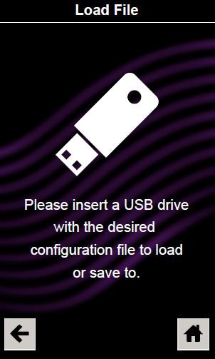 9. Uunin ohjelmointi 9.1. USB Flash muisti 1. Paina sinistä valikkokuvaketta näytön alareunassa. 2. Selaa alas ja paina Load File vaihtoehtoa. 3.
