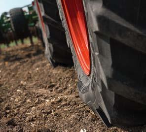 Fendt VarioGrip säätää sopivan renaspaineen Fendt 1000 Varion suurikokoisten takarenkaiden (halkaisija jopa 2,35 metriä) vuoksi kosketusala maahan on erittäin suuri, millä on positiivinen vaikutus