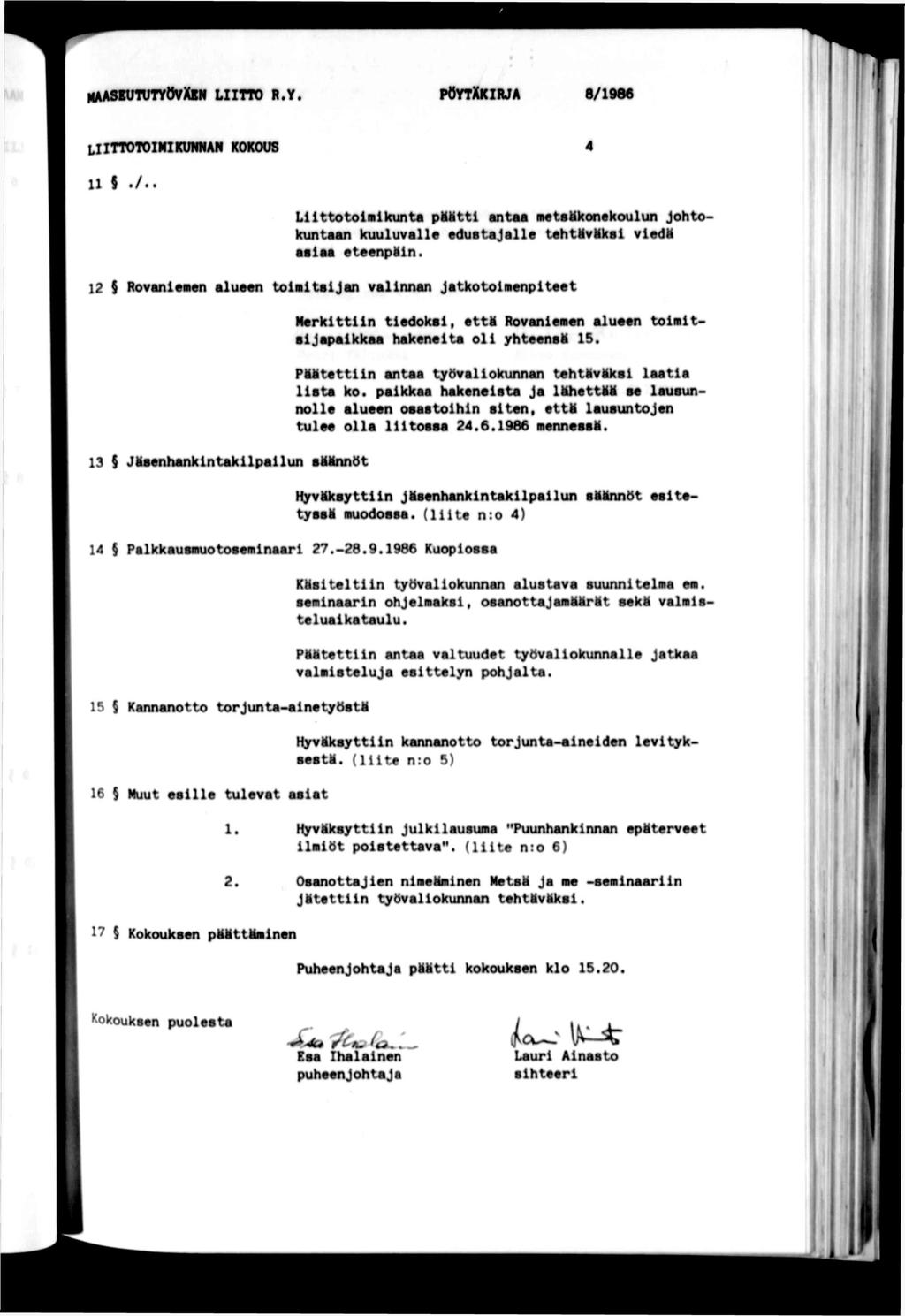 NAASUTUTYOvXBlf LTTO R.Y. poytxkrja 8/1960 f L TTOTON KUNNAN KOKOUS 4 11./.. Llttotoakunta pmtfttl antaa n«tafkon«koulun johtokuntaan kxnluvall«edutajall«tahtmvmka vadtf asaa otaanpln.