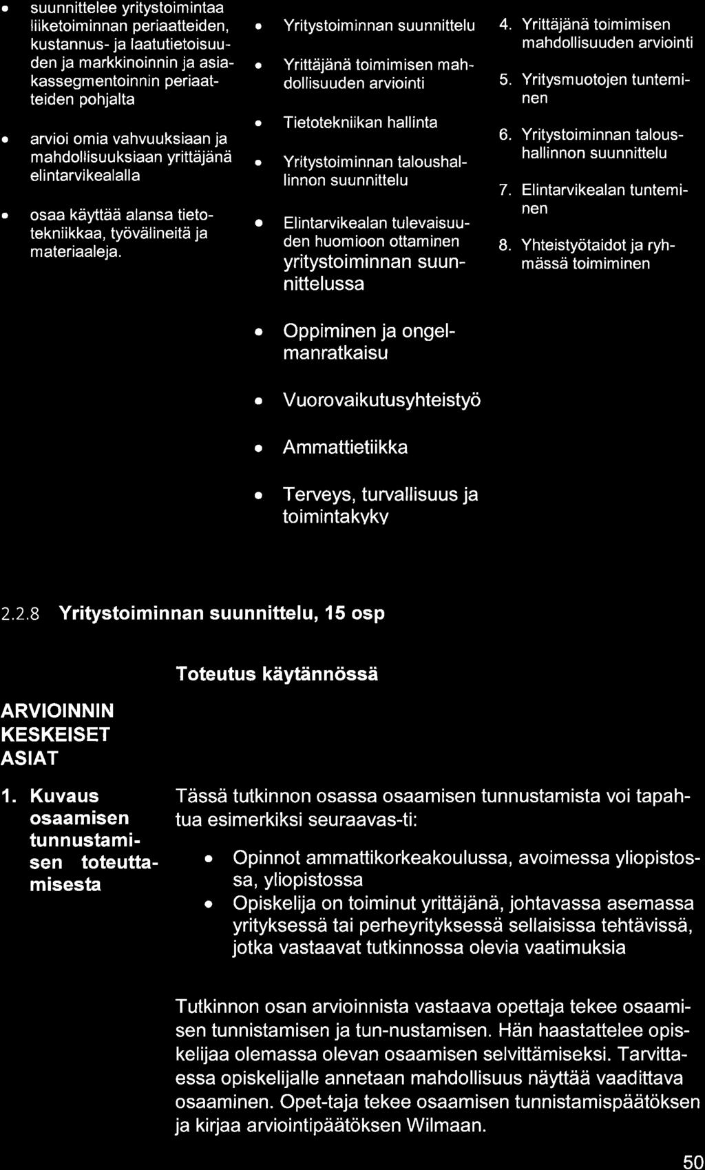 suu nn ittelee yritystol m int liiketoiminnn peritteiden, kustnnus- j ltutietoisuuden j mrkkinoinnin j sikssegmentoinnin peritteiden pohjlt rvioi omi vhvuuksin j mhdollisuuksin yrittäjänä
