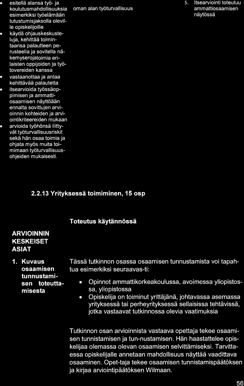 esitellä lns työ- j koulutusmhdoll isuuksi esimerkiksi työelämään tutustumisjksoll oleville opiskelijoille käydä ohjuskeskusteluj, kehittää toimintns plutteen perusteell j sovitell näkemyserojtoimi