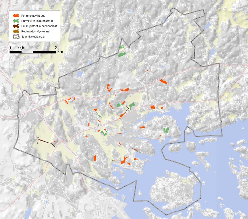 Östersundomin yhteinen yleiskaava 16 (55) 13.12.2016 Luontovaikutusten arviointi Alueen eteläosassa on hyvin vähän makeanveden lammikoita tai lampia.