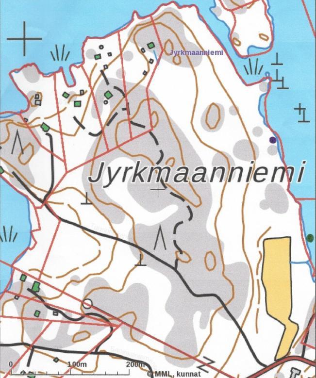 13 Kartta 5: Varesniemellä pesivät rantasipi ja silkkiuikku Rantasipi on merkitty karttaan violetilla pisteellä ja silkkiuikku vihreällä pisteellä 7 Lepakot 7.