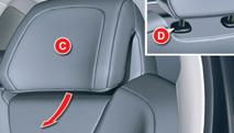 Sähkötoimisten istuimien niskatukien korkeus- ja kallistussäädöt III SÄHKÖISET SÄÄDÖT Kun haluat säätää sähkötoimisia istuimia, kytke virta tai käynnistä moottori, mikäli auto on siirtynyt energian