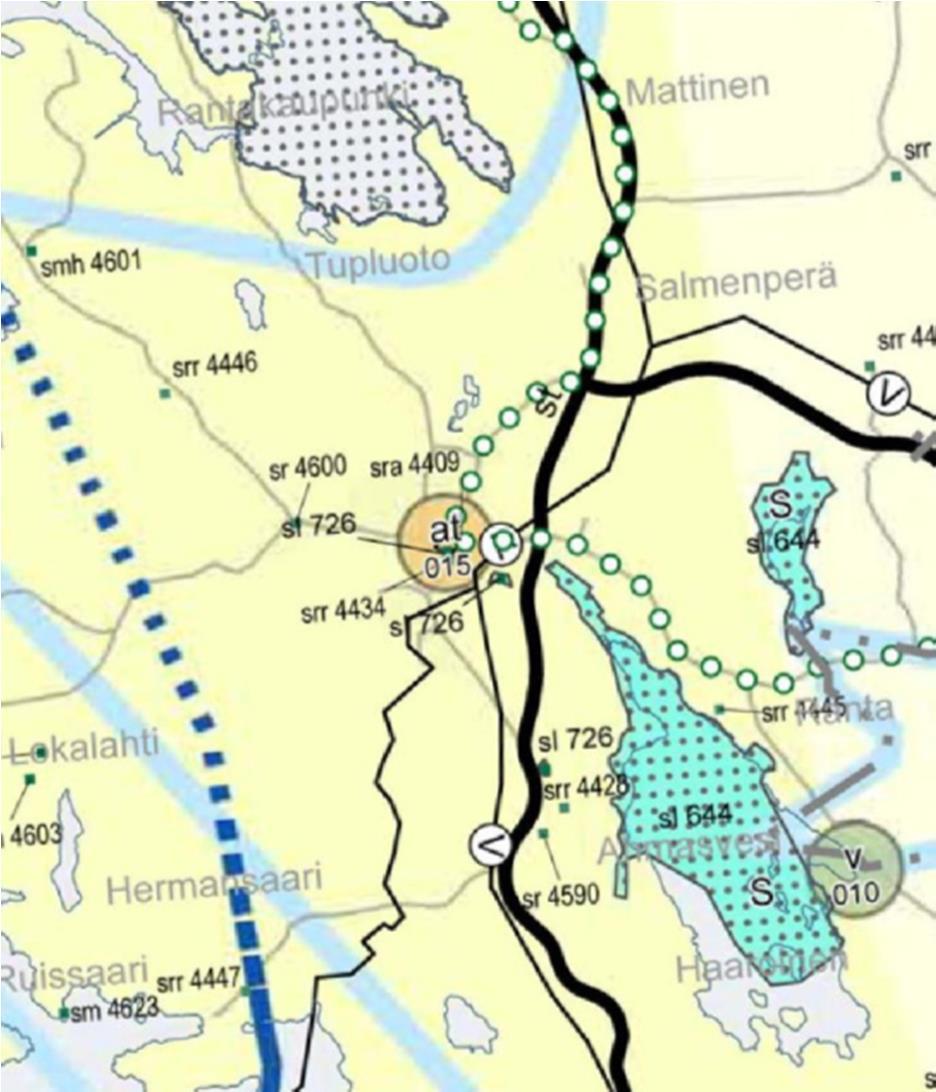 maakuntakaavamerkinnät at 015 Lokalahden kylä Seudullisesti merkittävät kyläalueet, joilla on asutuksen lisäksi kunnallisia ja yksityisiä peruspalveluita.