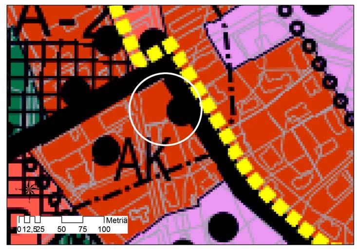 3 Yleiskaava Järvenpään kaupungin yleiskaavassa 2020 (kv 9.8.2004 64) suunnittelualue on merkitty kerrostalovaltaiseksi asuntoalueeksi (AK).