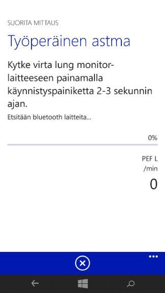 3. Valitse onko kyseessä Päiväohjelmaan kuuluva mittaus (Ohjelman mukainen) vai Astmakohtauksen tai muun syyn vuoksi ylimääräinen mittaus.