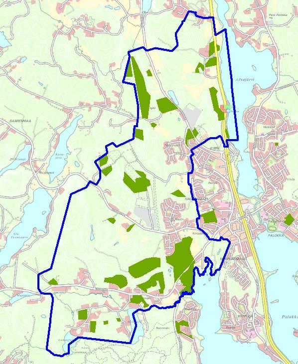 kaavakartalla 2/7. Jyväskylän kaupungin yleiskaava määrää, että nämä tulee säilyttää katkeamattomina, mahdollisimman leveinä ja luontoarvoiltaan monimuotoisina.