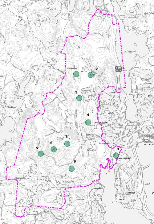 tien ja Saarenmaantien välissä. Tämä on merkitty myös Jyväskylän kaupungin yleiskaavaan (kartta 3/7) toiminnallisesti merkittävänä virkistyspalvelukohteena sitä ympäröivine ulkoilupuistoalueineen.