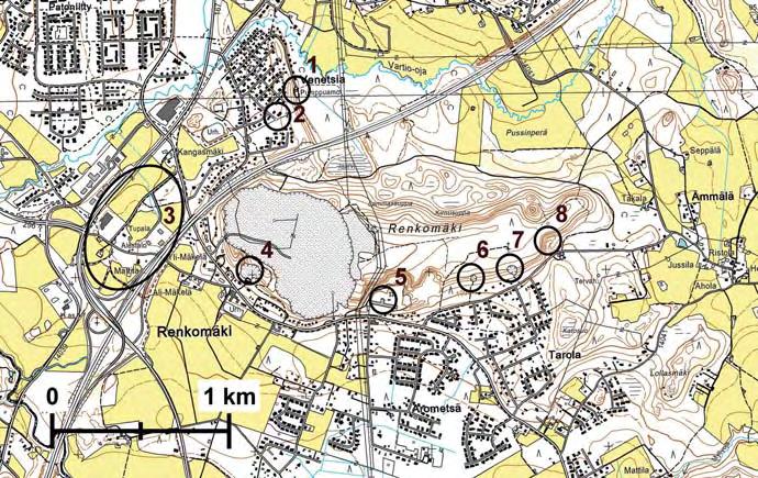 26 RENKOMÄEN MAA-AINESALUEEN KEHITTÄMINEN joudutaan ottamaan todennäköisesti uusilta ottoalueilta ja ne joudutaan kuljettamaan kauempaa tehtaalle, jolloin ympäristövaikutuksia tulee enemmän ja