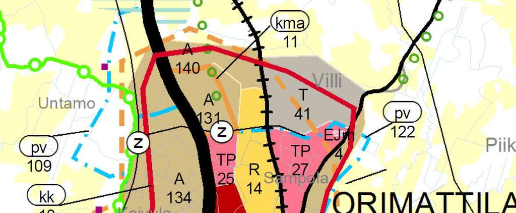 kaupunginvaltuustossa 18.6.2007. Yleiskaavassa kaavamuutosalue on urheilu- ja virkistyspalvelujen aluetta (VU).