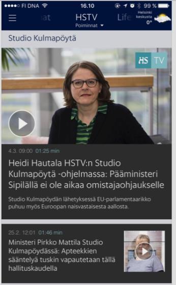 Kuinka monta minuuttia käyttää televisio- ja videopalveluihin viikossa?