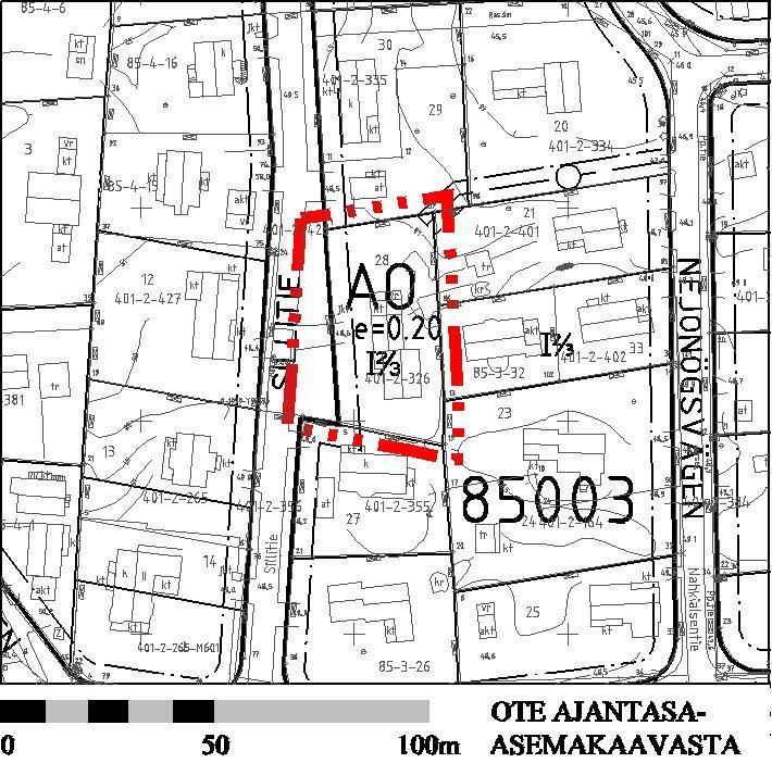 Asemakaavassa kortteli 85003 on Erillispientalojen korttelialuetta (AO).. Rakennusjärjestys Rakennusjärjestys on hyväksytty Vantaan kaupunginvaltuustossa 15.11.
