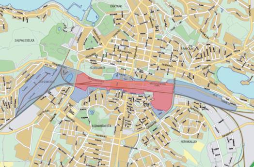 3.1.2 Lahti Perustiedot: Lahden matkakeskus sijoittuu Lahden keskustan radanvarren alueeseen, jolla tarkoitetaan nykyisen ydinkeskustan eteläpuolista, valtatie 12 ja rautatiealueen väliin jäävää