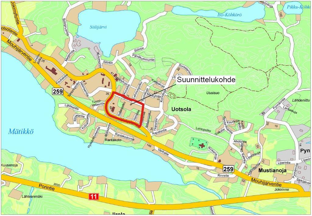 Kaavan tarkoituksena on tutkia alueen käyttötarkoitukset ja rakennusalat sekä rakennusoikeudet nykyisten ja tulevien tarpeitten mukaisiksi. 2.