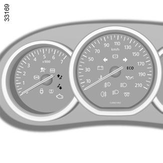 Vaihteenvaihdon merkkivalot 1 Ajoneuvosta riippuen kojetaululla oleva merkkivalo ilmoittaa parhaan hetken isomman tai pienemmän vaihteen vaihdolle polttoaineen säästön optimoimiseksi: Š kytke