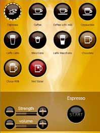 KÄYTTÖ Espressokupillisen suodattaminen (kosketusnäyttö) A Aseta kuppi lämpimien juomien ulostulon alle. (A) Valitse juoma painamalla näytön juomapainiketta.
