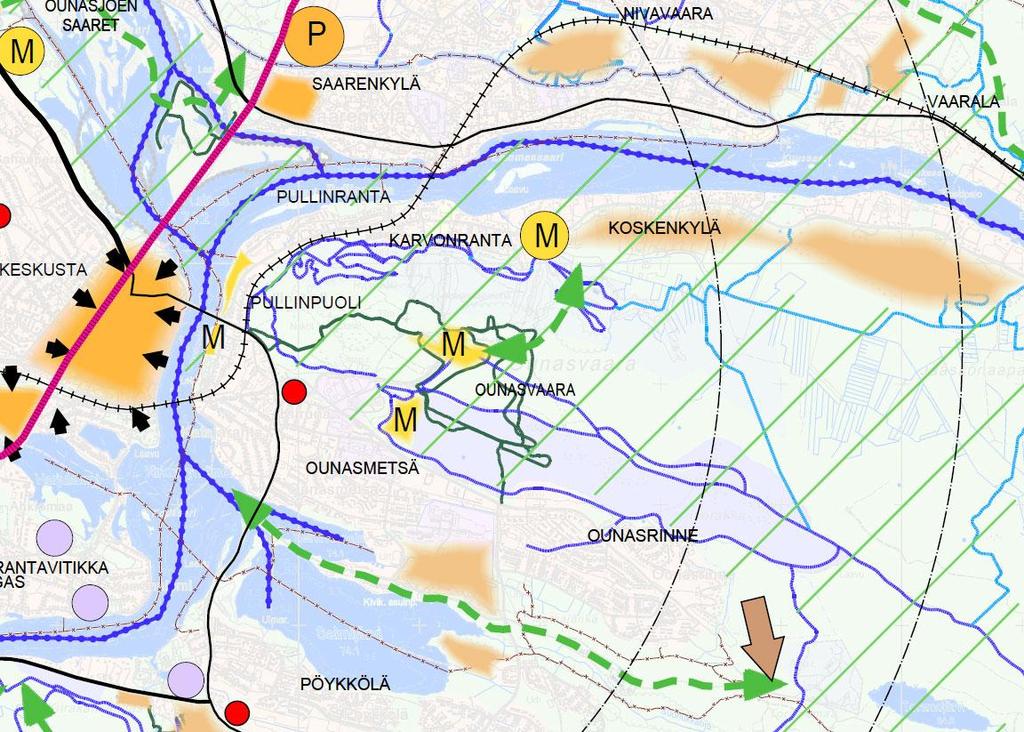 7 4. Vireillä olevat muut suunnitelmat ja hankkeet 4.1 Kaavat - Asemakaavan muutos (A545) 4. kaupunginosan Ounasvaaran hiihtokeskuksen ympäristössä on kuulutettu vireille 6.3.2005.