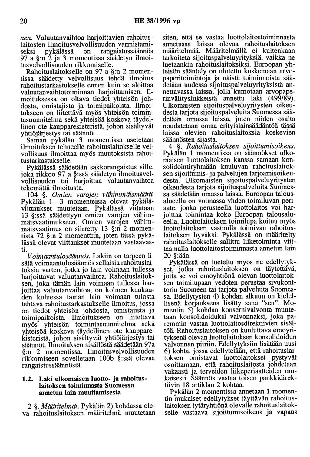 20 HE 38/1996 vp nen.