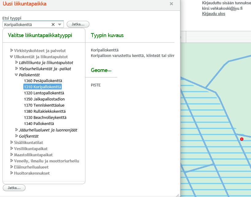 Nyt voit täyttää liikuntapaikan perustiedot. Tähdellä merkityt kohdat ovat pakollisia täyttää.