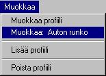 Apurunko-ikkunassa) Materiaali Valikko: Muokkaa - Materiaali Jos materiaali valitaan luettelosta,