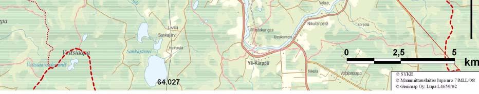keskivirtaamaksi laskussa Simojokeen 0,36 m 3 /s, keskiylivirtaamaksi 1,7 m 3