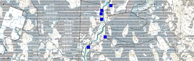 Kuva 16. Hankealueen ympärille on piirretty 1 km vyöhyke.