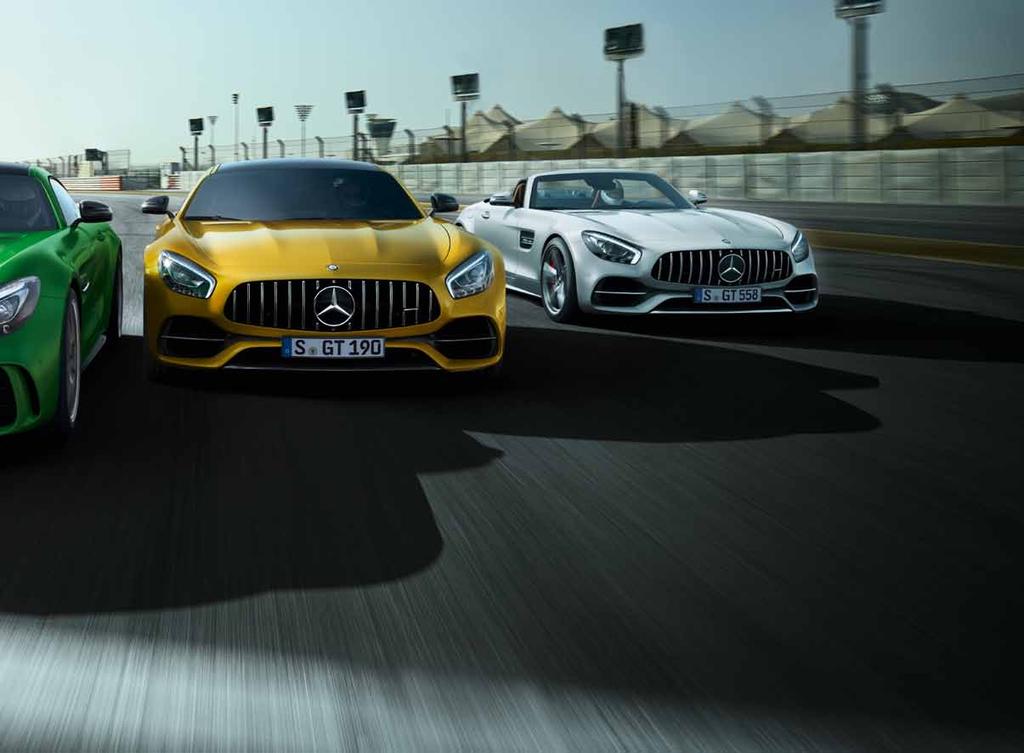 7 Handcrafted by Racers Mercedes-AMG GT3 -kilpa-autosta aina Mercedes-AMG GT Roadsteriin saakka: Mercedes-AMG GT -perheen kaikkia autoja yhdistää se, että niiden juuret ovat moottoriurheilussa.