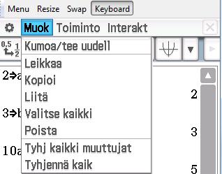 liitä - näppäin yhtä suuruus (=) - näppäin imaginääriyksikkö derivointi useamman