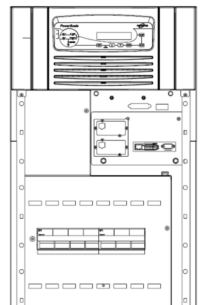 2 ) 6 JR1/RS485, RJ-45 -portti UPS-kaappien välisen Multidrop-yhteyden liitäntä (Katso luku 3) 7 SW1-9 Monikaappikokoonpanon kytkin (katso luku 4) 8 JD8 Rinnakkaisväyläliitäntä (lisävaruste)