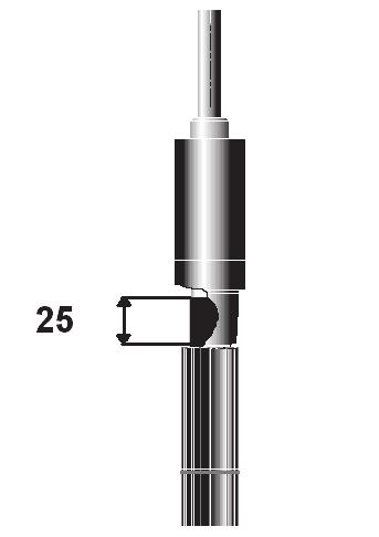 Poista johdineristettä mitan X mm (Enston momenttiruuvikaapelikenkä 95-240 mm² X = 60 mm). 25 7.