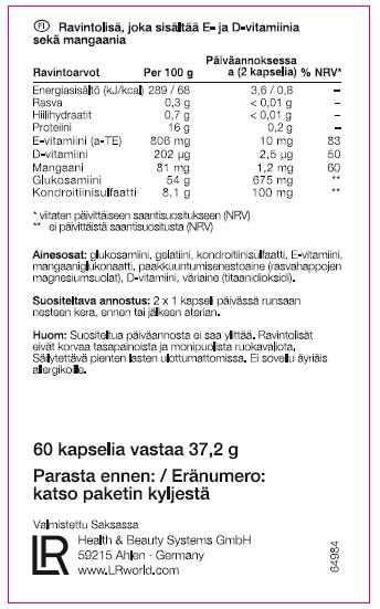 Tuote on säilytettävä lasten ulottumattomissa. ASIANTUNTIJOIDEN VINKKI Optimaalinen lisä LR:n Freedom-tuotteille on Aloe Vera MSM Body Gel.