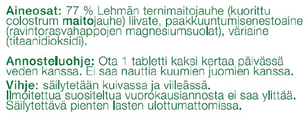 Ilman lisättyjä väri- ja säilöntäaineita! KÄYTTÖOHJEET Ota 1 kapseli kaksi kertaa päivässä veden kanssa.