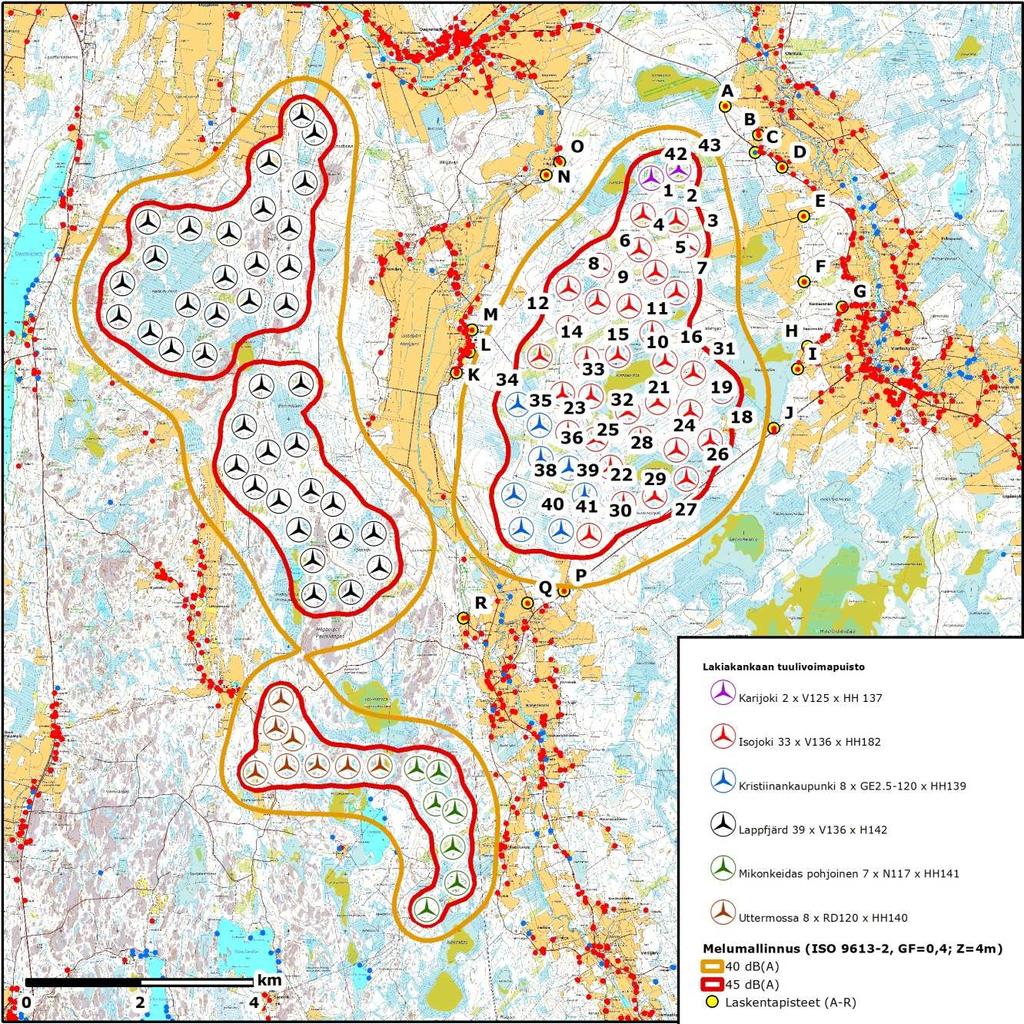 FCG SUUNNITTELU JA TEKNIIKKA OY Melu- ja varjostusmallinnukset 16 (10) 26.5.2017 Karijoki 2 x V126 Kuva 3.