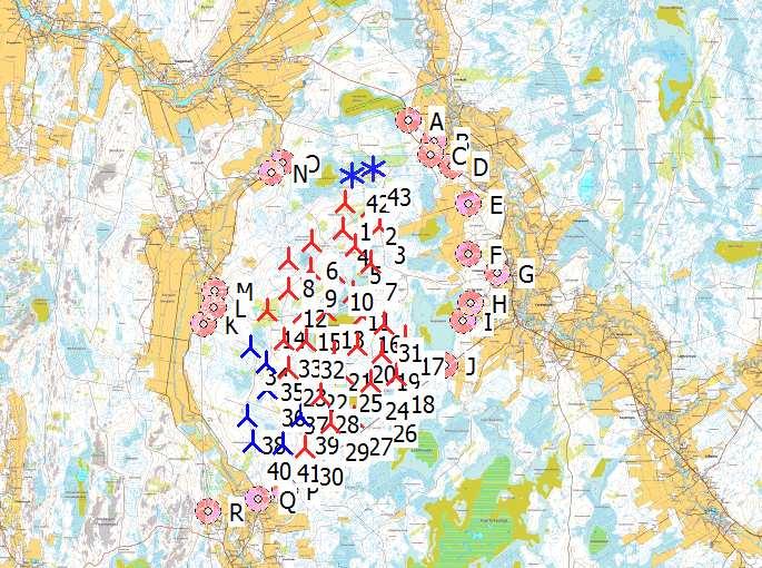 DECIBEL - Main Result Calculation: ibel - Lakiakangas V136 x 23+6 x HH160 + Karijoki V126 x 2 x HH137_serrated Calculation is done according to Finnish guideline Ympäristöhallinnon ohjeita 2 2014