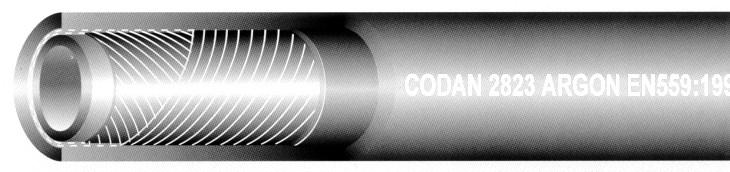 LETKUT ARGONLETKU C 2823 argon suojakaasuletku täyttää standardin EN 559 väri musta ulko- sekä sisäkumi CIIR polyesterivahvikkeet lämmönkesto -25 C.
