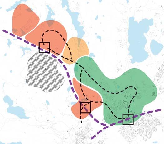 Kaupunkirataa (Leppävaara - Kauklahti) rakennetaan, uutta junayhteyttä (Helsinki-Turku nopea ratayhteys) suunnitellaan. Espoon keskuksen ja Nupurinkartanon välisiä alueita kehitetään.